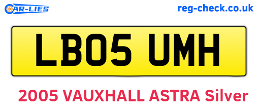 LB05UMH are the vehicle registration plates.