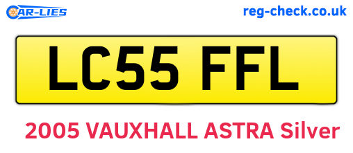 LC55FFL are the vehicle registration plates.