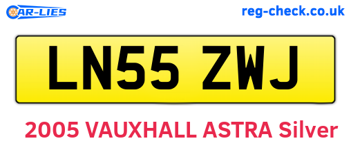 LN55ZWJ are the vehicle registration plates.