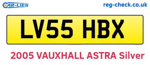LV55HBX are the vehicle registration plates.