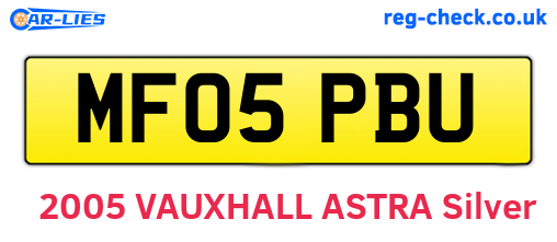 MF05PBU are the vehicle registration plates.