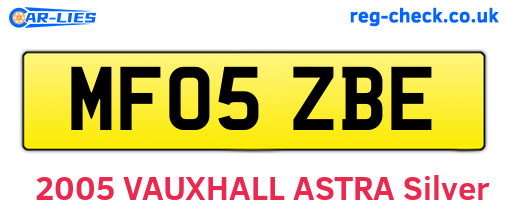 MF05ZBE are the vehicle registration plates.