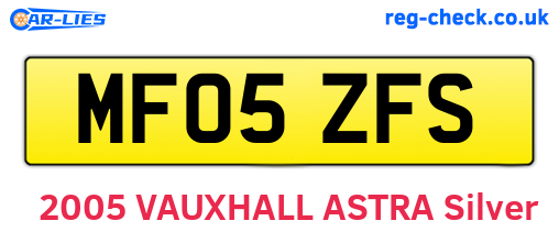 MF05ZFS are the vehicle registration plates.
