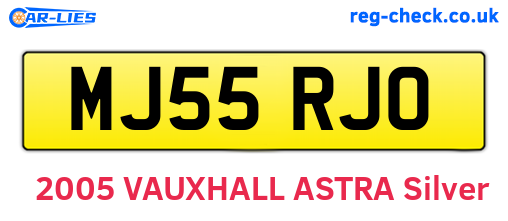 MJ55RJO are the vehicle registration plates.