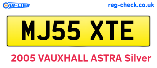 MJ55XTE are the vehicle registration plates.