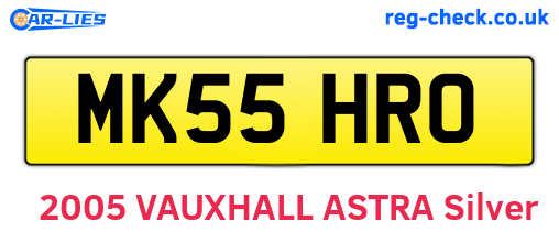 MK55HRO are the vehicle registration plates.