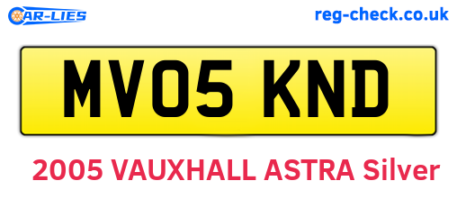MV05KND are the vehicle registration plates.