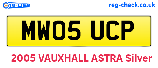 MW05UCP are the vehicle registration plates.