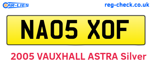 NA05XOF are the vehicle registration plates.