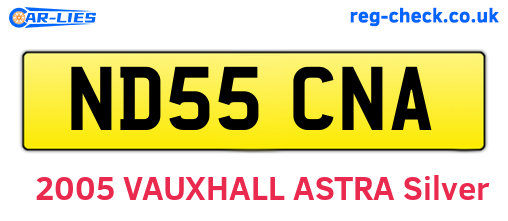 ND55CNA are the vehicle registration plates.