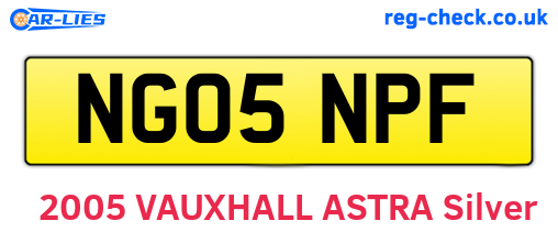 NG05NPF are the vehicle registration plates.