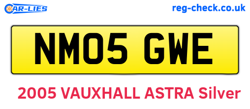 NM05GWE are the vehicle registration plates.