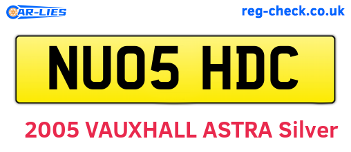NU05HDC are the vehicle registration plates.