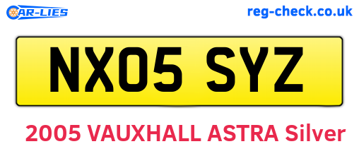 NX05SYZ are the vehicle registration plates.