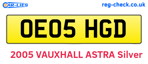OE05HGD are the vehicle registration plates.