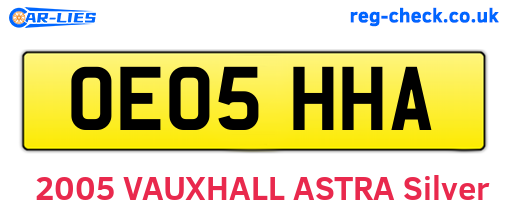 OE05HHA are the vehicle registration plates.