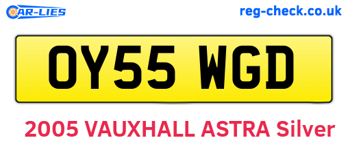 OY55WGD are the vehicle registration plates.