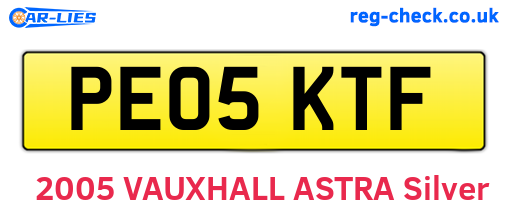 PE05KTF are the vehicle registration plates.