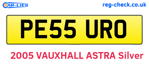 PE55URO are the vehicle registration plates.