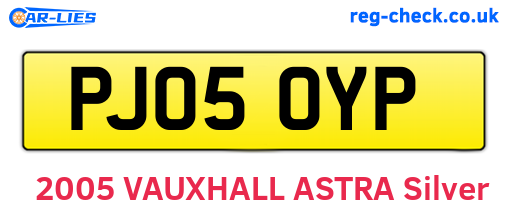 PJ05OYP are the vehicle registration plates.