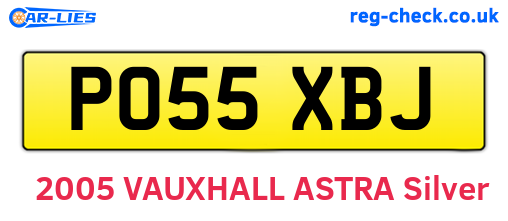 PO55XBJ are the vehicle registration plates.