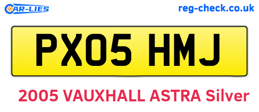 PX05HMJ are the vehicle registration plates.