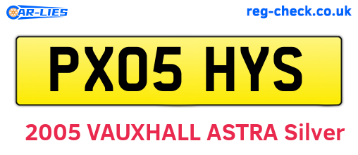 PX05HYS are the vehicle registration plates.