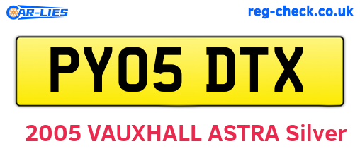 PY05DTX are the vehicle registration plates.