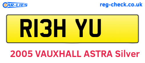 R13HYU are the vehicle registration plates.