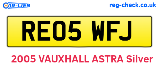RE05WFJ are the vehicle registration plates.