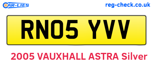RN05YVV are the vehicle registration plates.