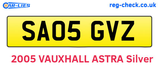 SA05GVZ are the vehicle registration plates.