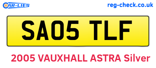 SA05TLF are the vehicle registration plates.