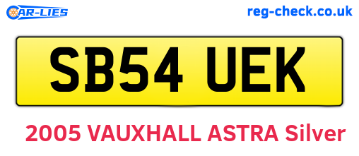 SB54UEK are the vehicle registration plates.