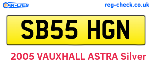 SB55HGN are the vehicle registration plates.