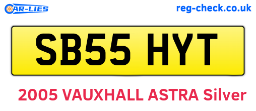 SB55HYT are the vehicle registration plates.