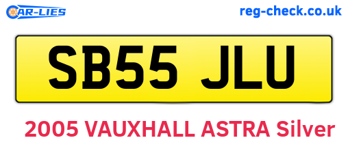SB55JLU are the vehicle registration plates.