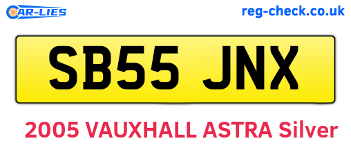SB55JNX are the vehicle registration plates.