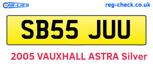 SB55JUU are the vehicle registration plates.