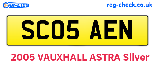 SC05AEN are the vehicle registration plates.