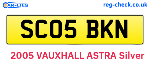 SC05BKN are the vehicle registration plates.