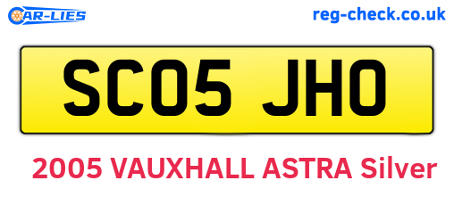 SC05JHO are the vehicle registration plates.