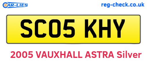 SC05KHY are the vehicle registration plates.