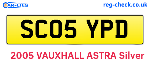 SC05YPD are the vehicle registration plates.