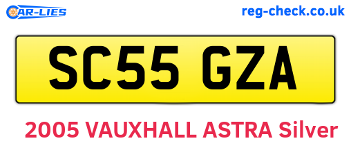 SC55GZA are the vehicle registration plates.