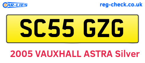 SC55GZG are the vehicle registration plates.