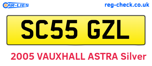 SC55GZL are the vehicle registration plates.