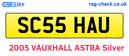 SC55HAU are the vehicle registration plates.