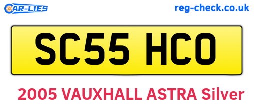 SC55HCO are the vehicle registration plates.