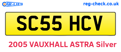 SC55HCV are the vehicle registration plates.